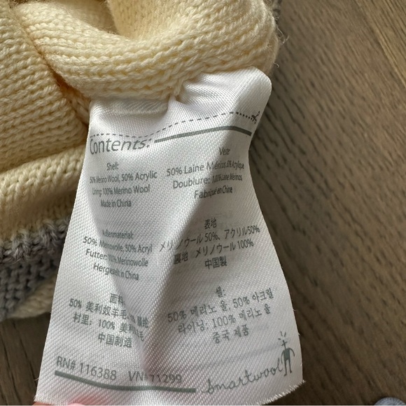 Smartwool Gray and Cream Knit Pom-Pom Hat - Picture 5 of 6